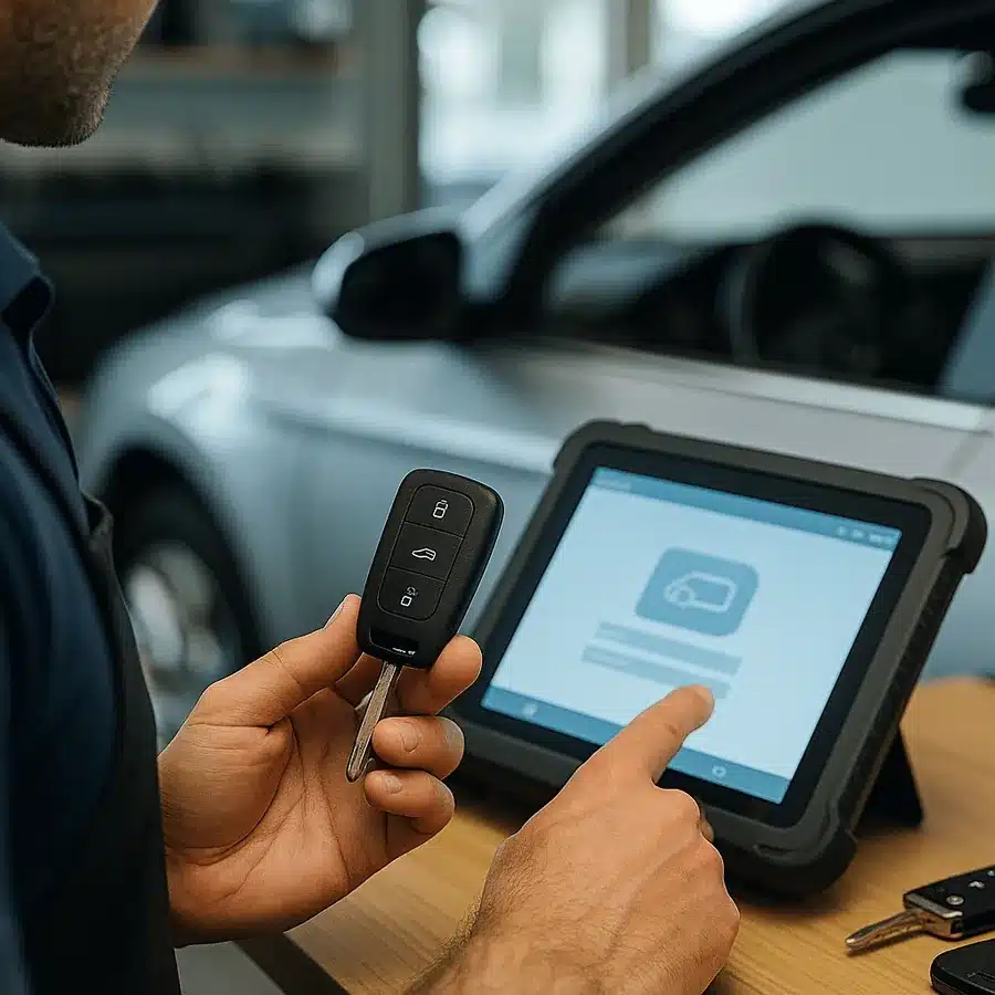 Codificación de una llave de coche con mando con el equipo de diagnosis